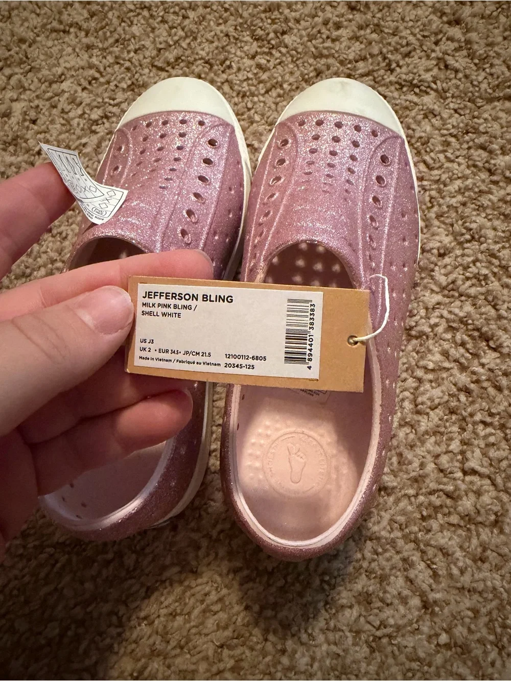 Native Kids Slip-On Water Shoes in Sparkle Pink